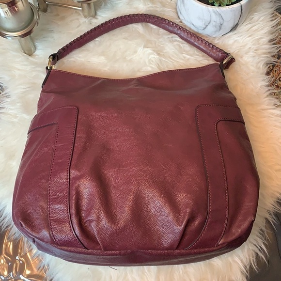 Dana Buchman Burgundy large hobo shoulder bag - Picture 3 of 16